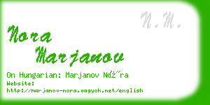 nora marjanov business card